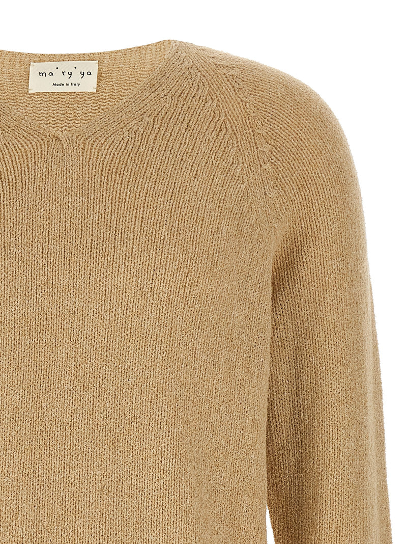 MA'RY'YA Beige Cotton Cardigan - Contemporary Elegance