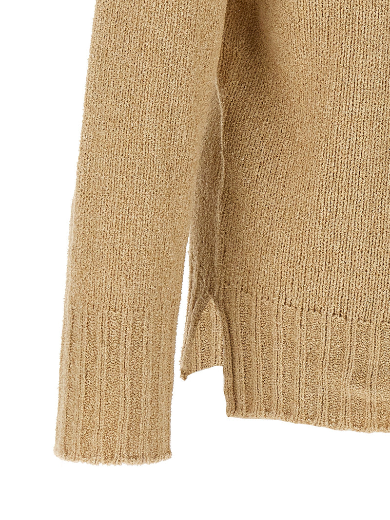 MA'RY'YA Beige Cotton Cardigan - Contemporary Elegance