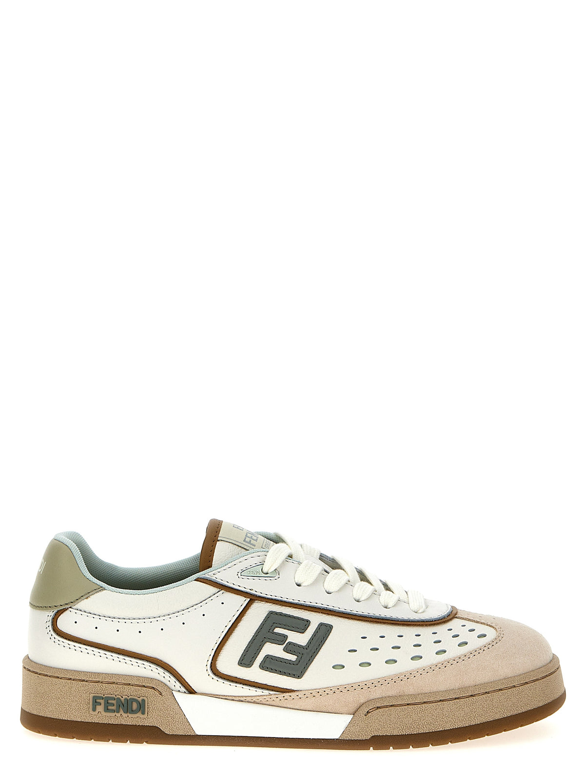 Baskets Fendi en cuir beige