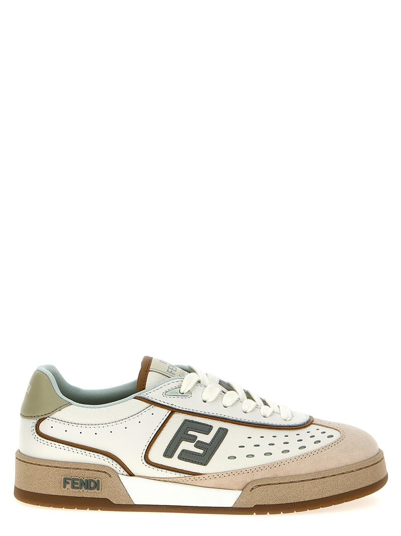 Baskets Fendi en cuir beige