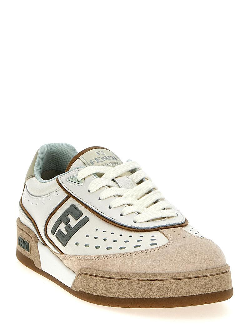 Baskets Fendi en cuir beige