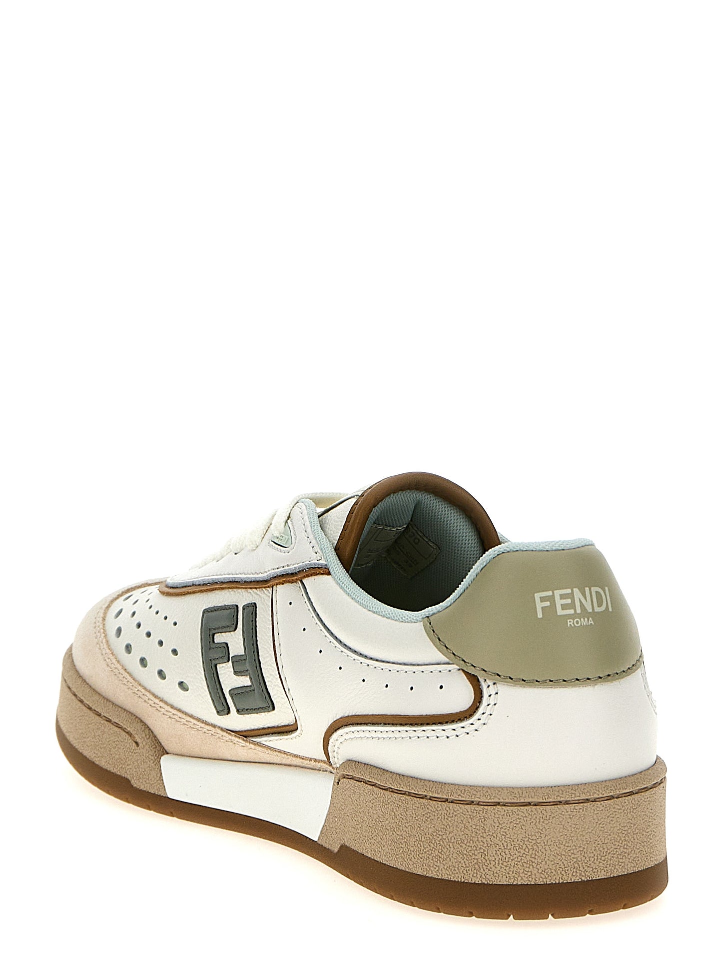 Baskets Fendi en cuir beige