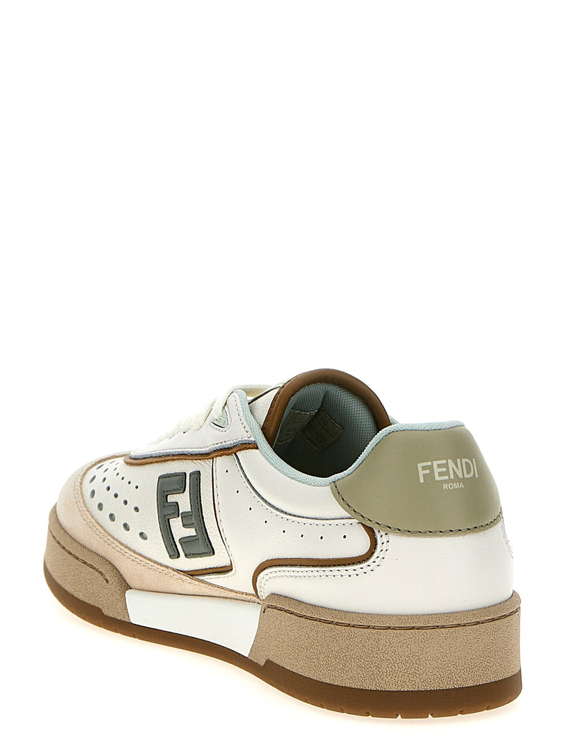 Baskets Fendi en cuir beige