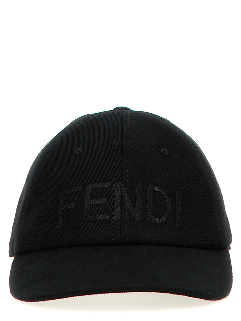 Fendi Black Cotton Cap (Baseball Hat)