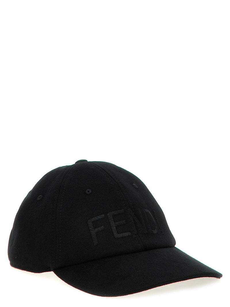 Fendi Black Cotton Cap (Baseball Hat)