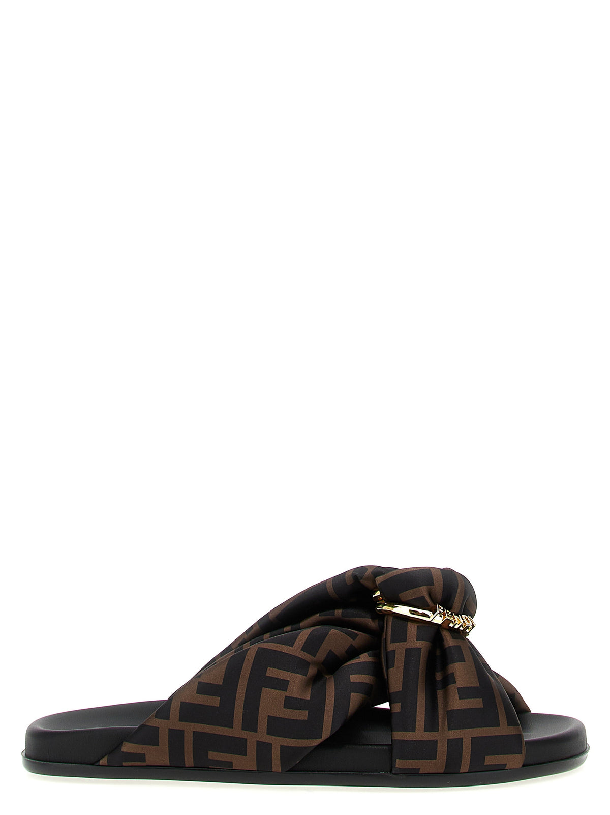 Fendi Feel Brown Polyester Slides for Women