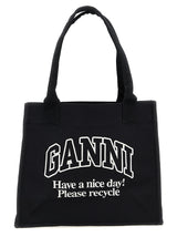 Ganni Bicolor Recycled Cotton Tote Bag - Sustainable Style