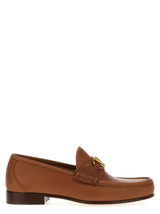 Valentino Garavani Brown Leather Slip-On Loafers