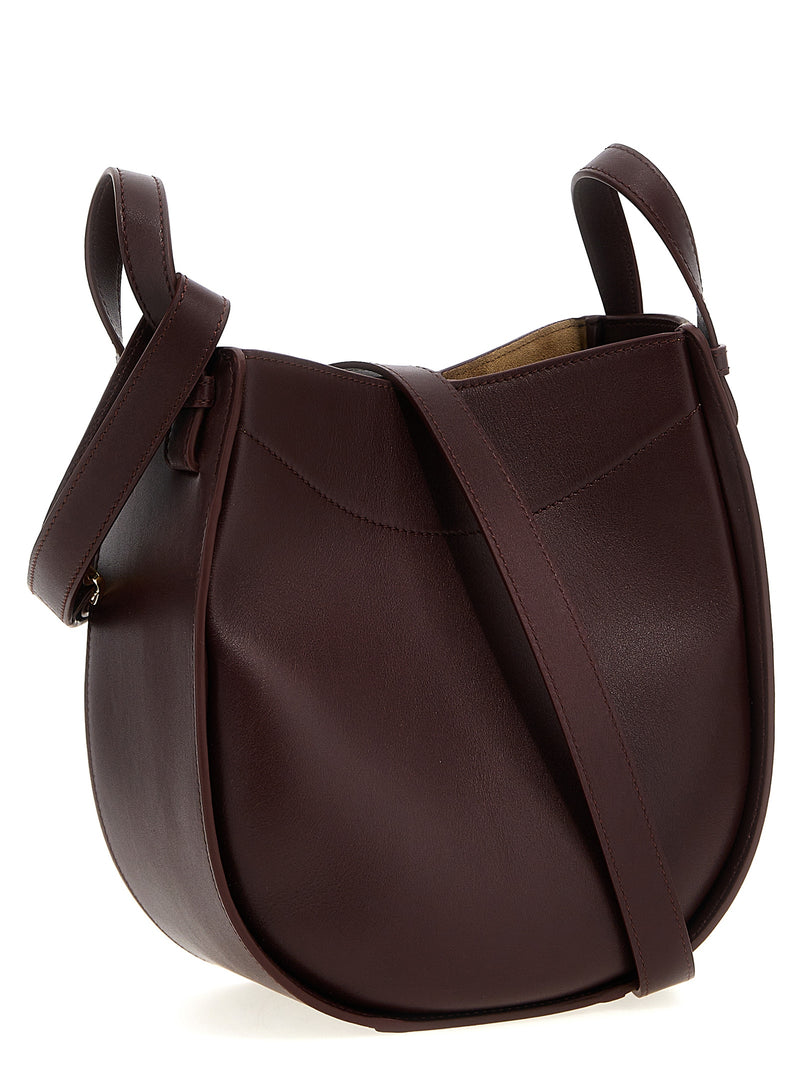 Sac bandoulière Loewe en cuir de veau bordeaux