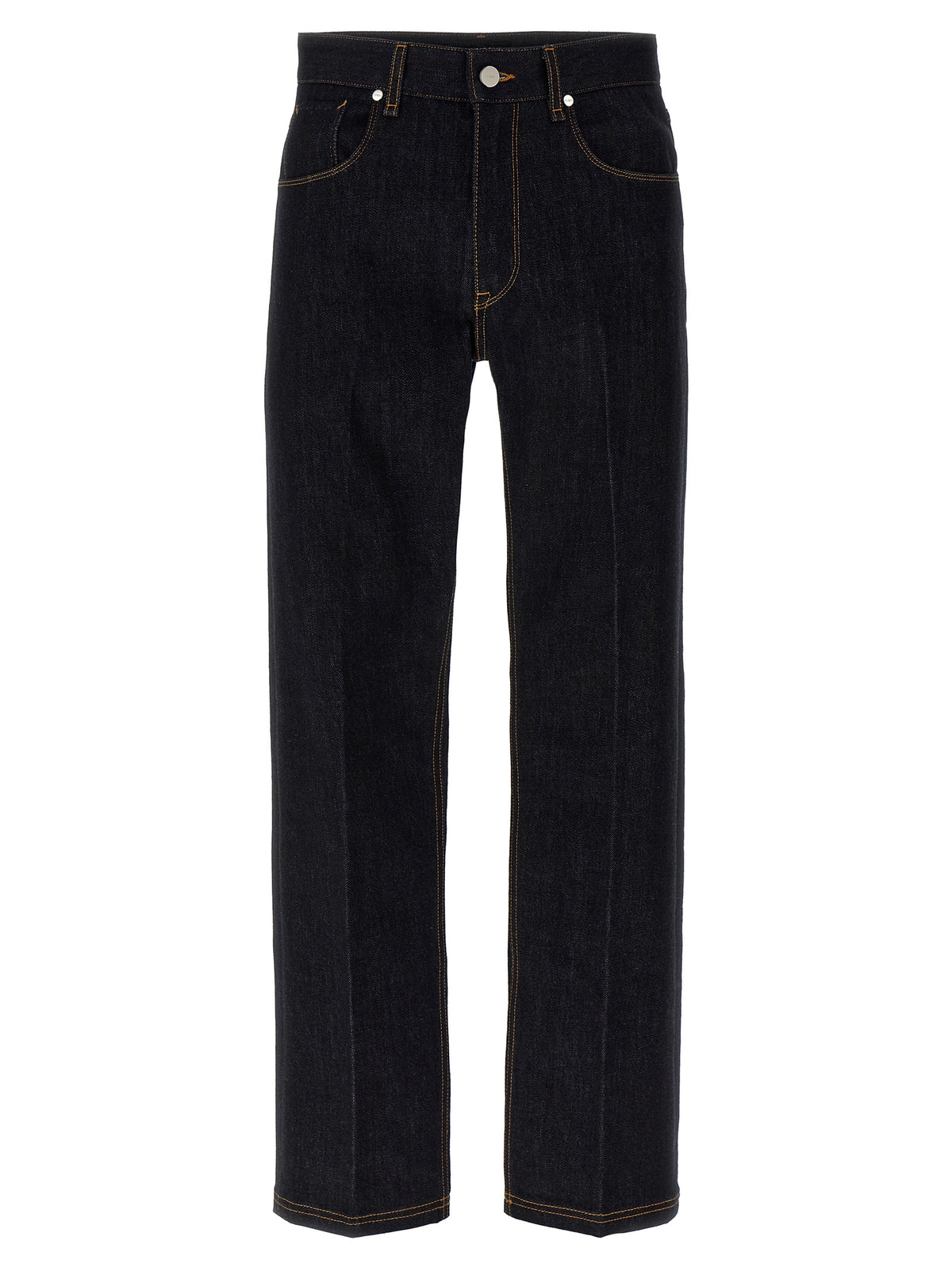 Fendi Blue Cotton Straight-Leg Jeans