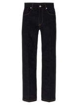 Fendi Blue Cotton Straight-Leg Jeans
