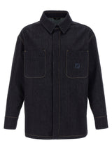 Veste en jean bleu en coton Fendi