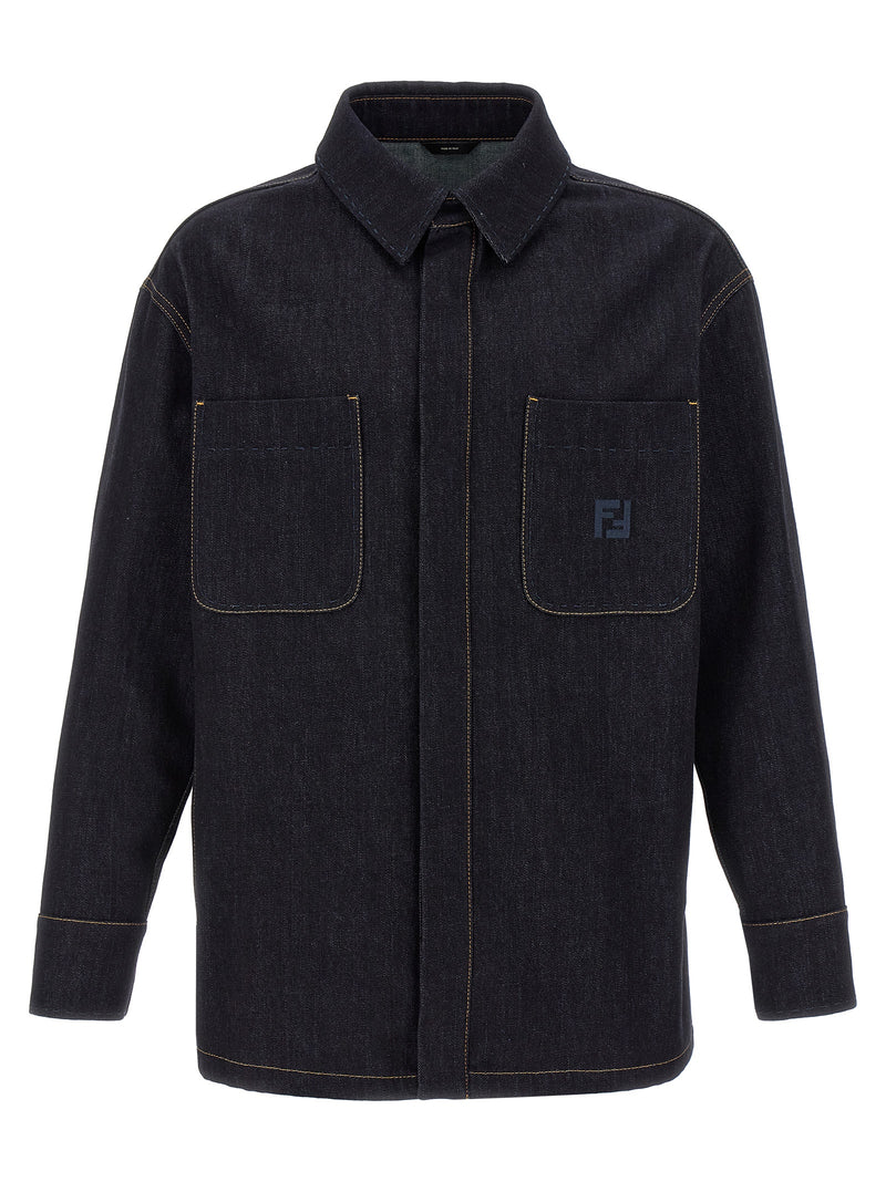 Veste en jean bleu en coton Fendi