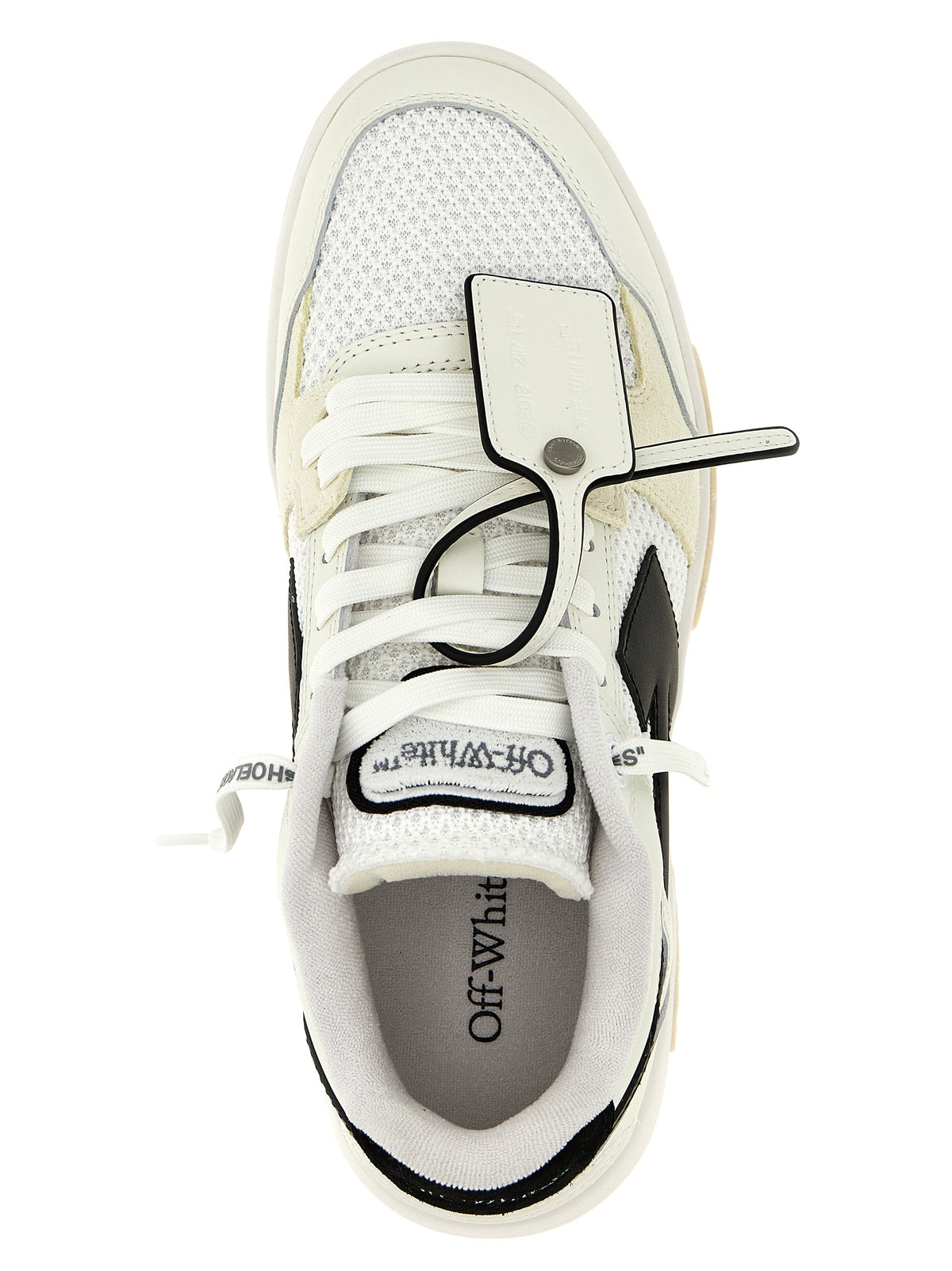 Off-White Bicolor Bovine Leather Athletic Sneakers