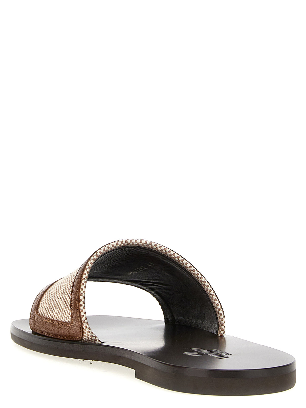 Valentino Garavani Brown Cotton Slides for Men