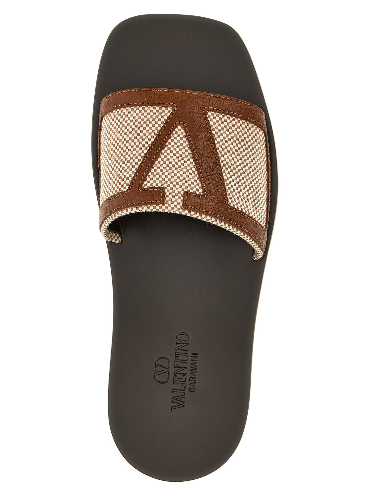 Valentino Garavani Brown Cotton Slides for Men
