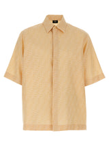 Fendi Beige FF Jacquard Linen Blouse for Men