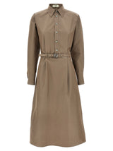 Fendi Gray Cotton Midi Dress