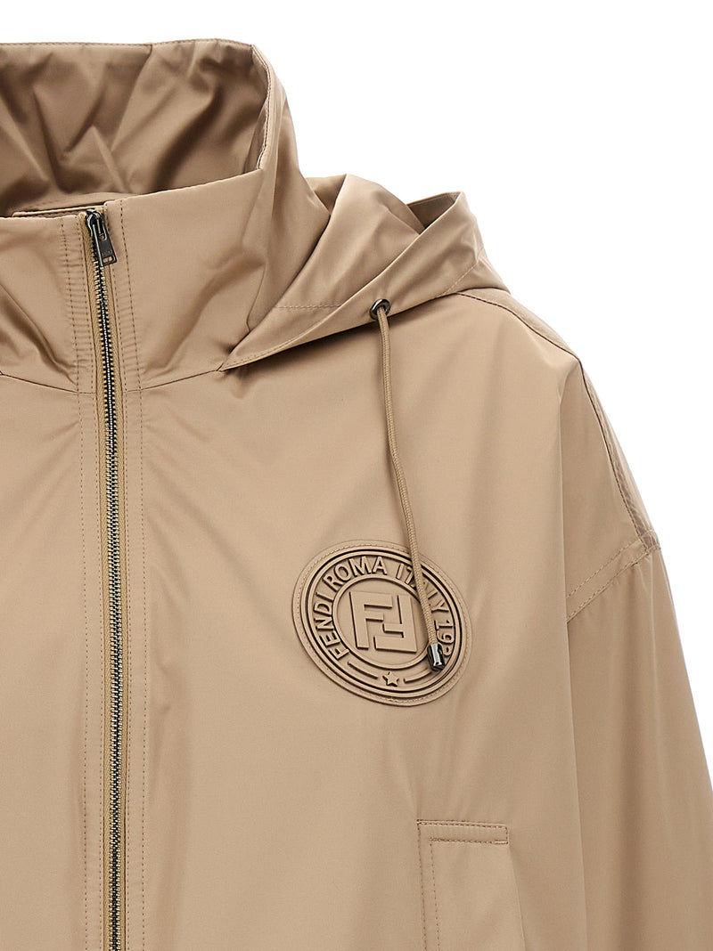Fendi Brown Polyester Shell Jacket - Stylish Anorak