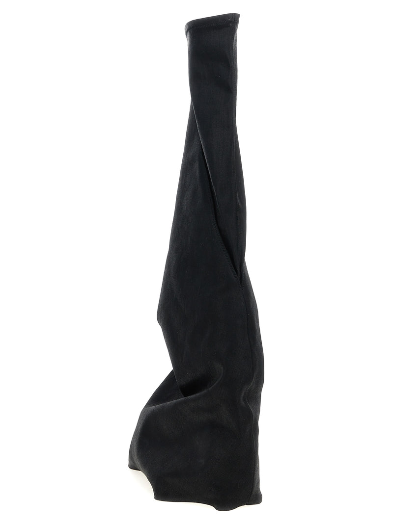 DRKSHDW Black Cotton Over The Knee Boots - Fetish Collection