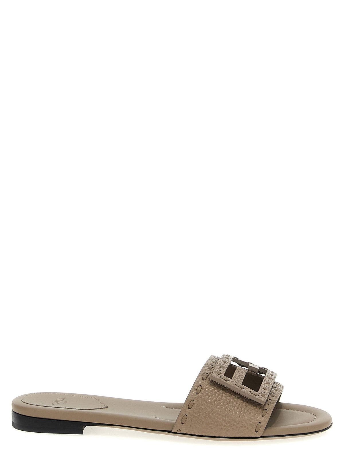 Claques Fendi en cuir de veau gris