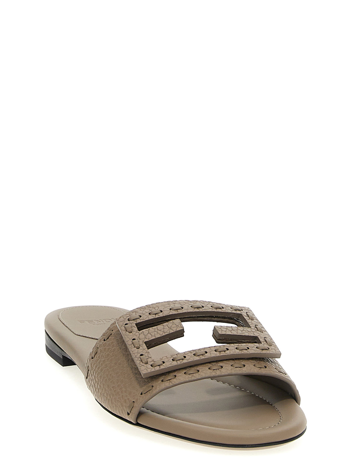 Claques Fendi en cuir de veau gris