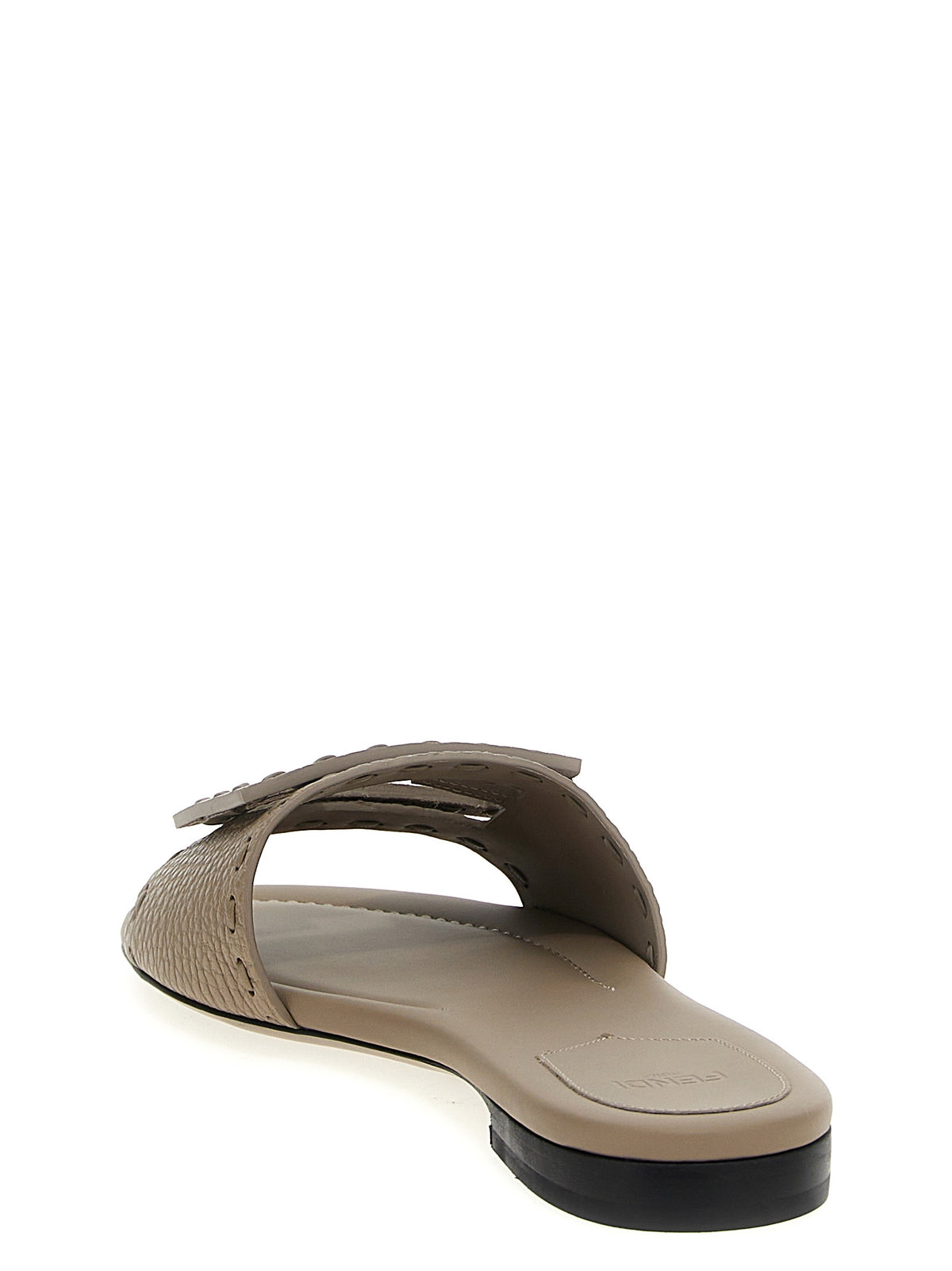 Claques Fendi en cuir de veau gris