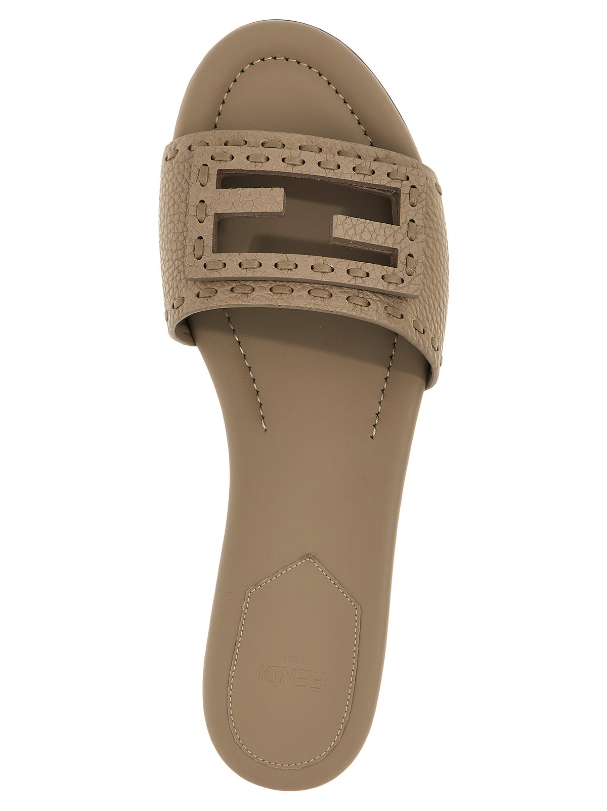 Claques Fendi en cuir de veau gris