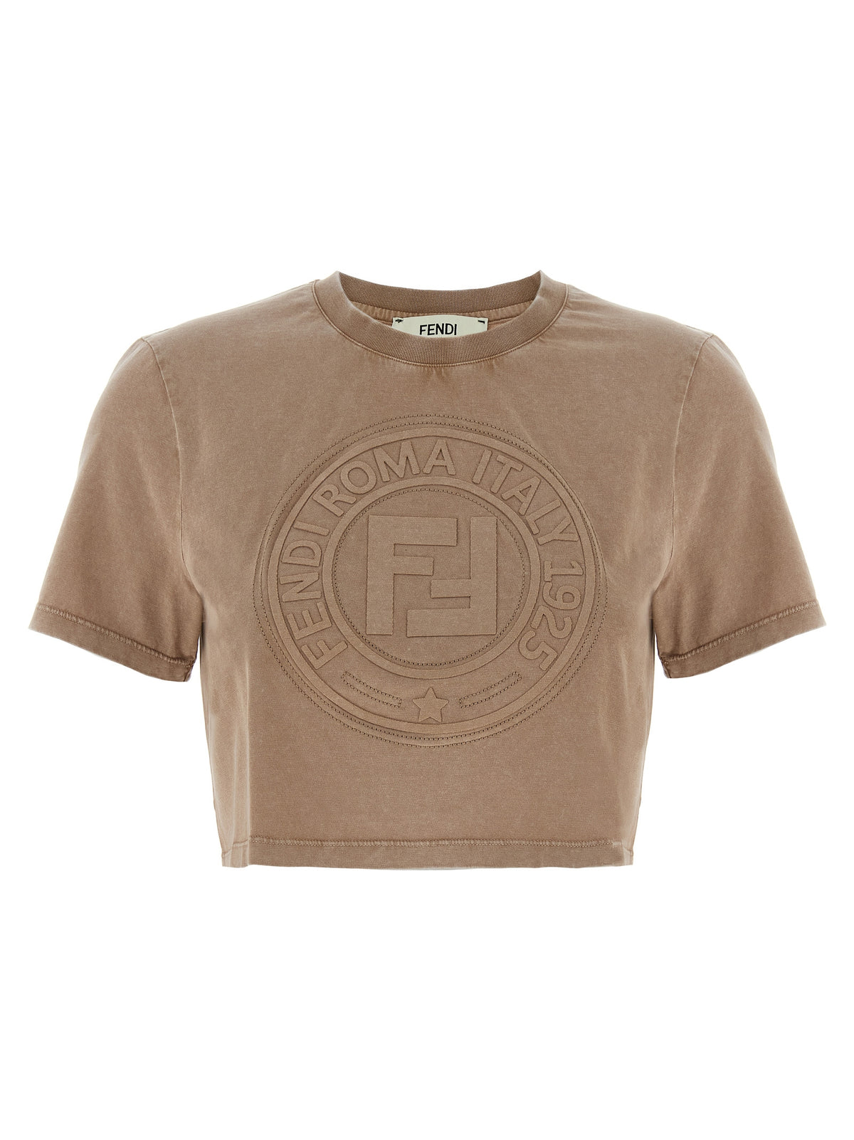 T-shirt en coton marron Fendi