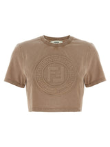 T-shirt en coton marron Fendi