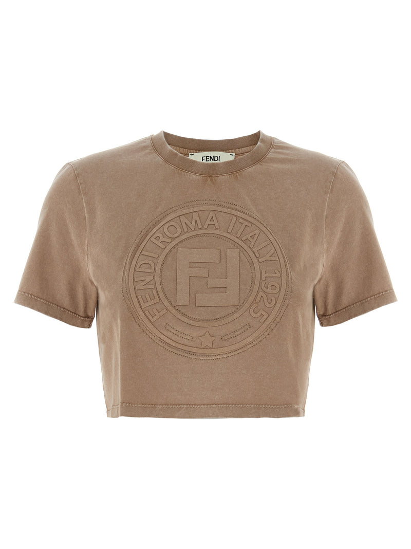 T-shirt en coton marron Fendi