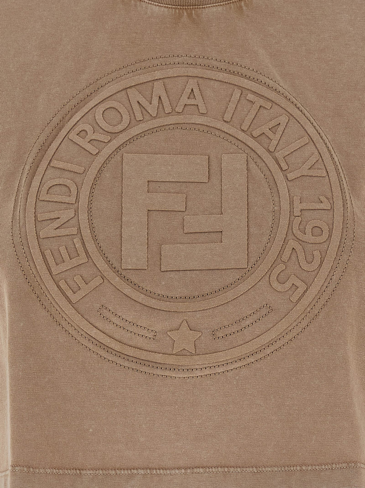 T-shirt en coton marron Fendi