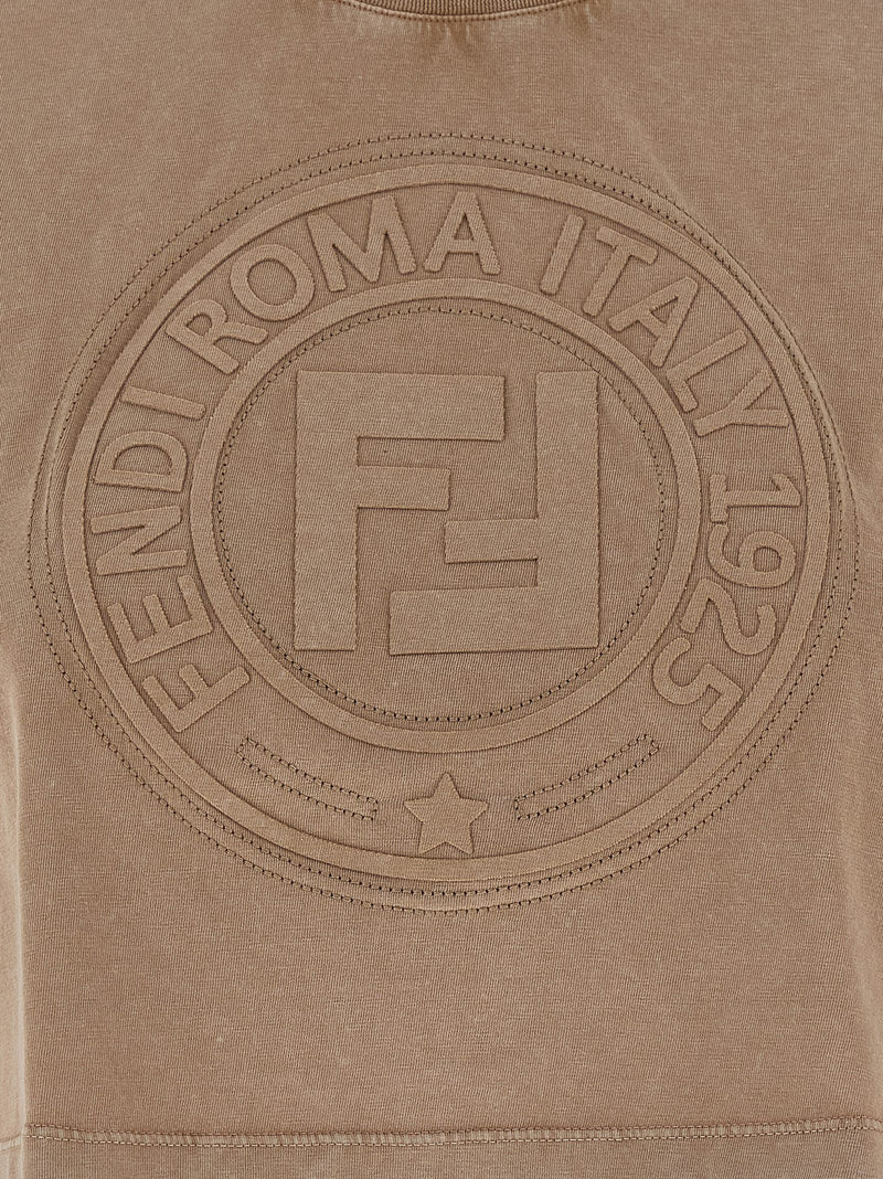 T-shirt en coton marron Fendi