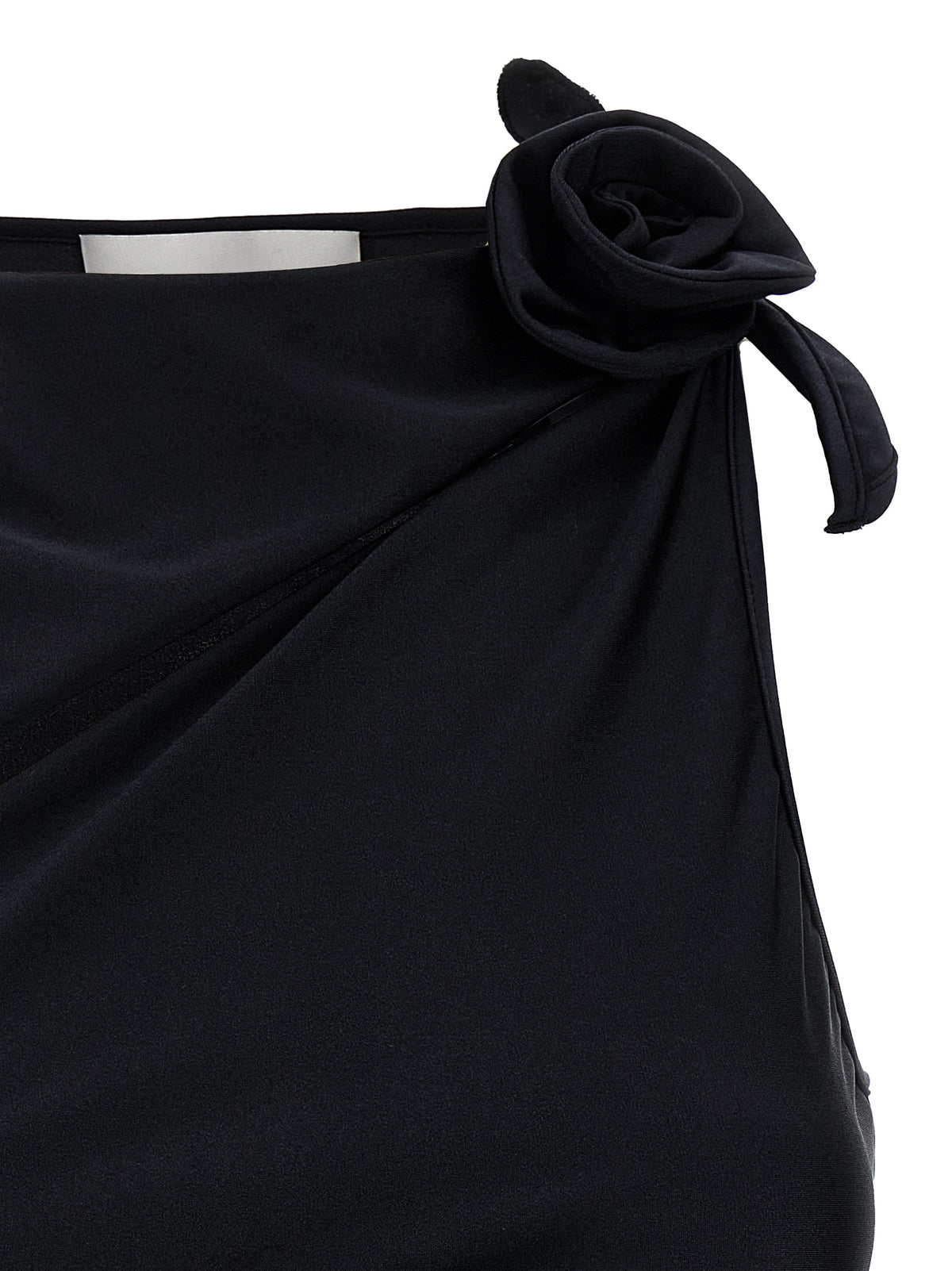 Coperni Black Asymmetric Flower Sleeveless Tank Top