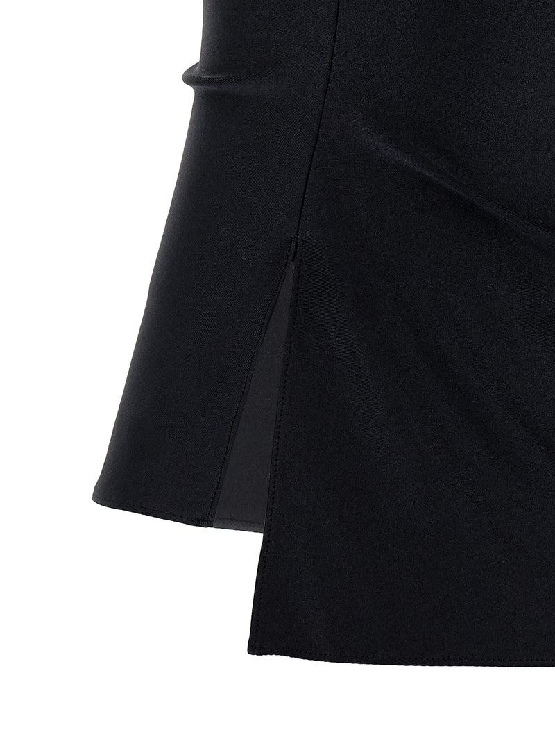 Coperni Black Asymmetric Flower Sleeveless Tank Top