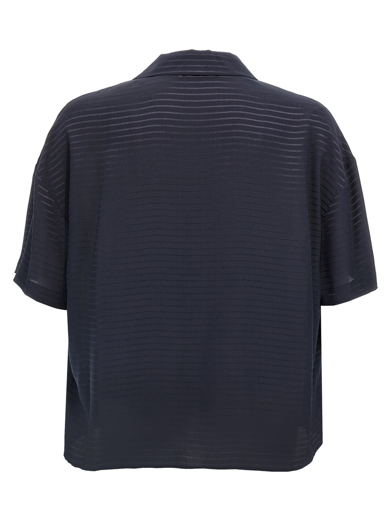 Polo en soie bleue Saint Laurent
