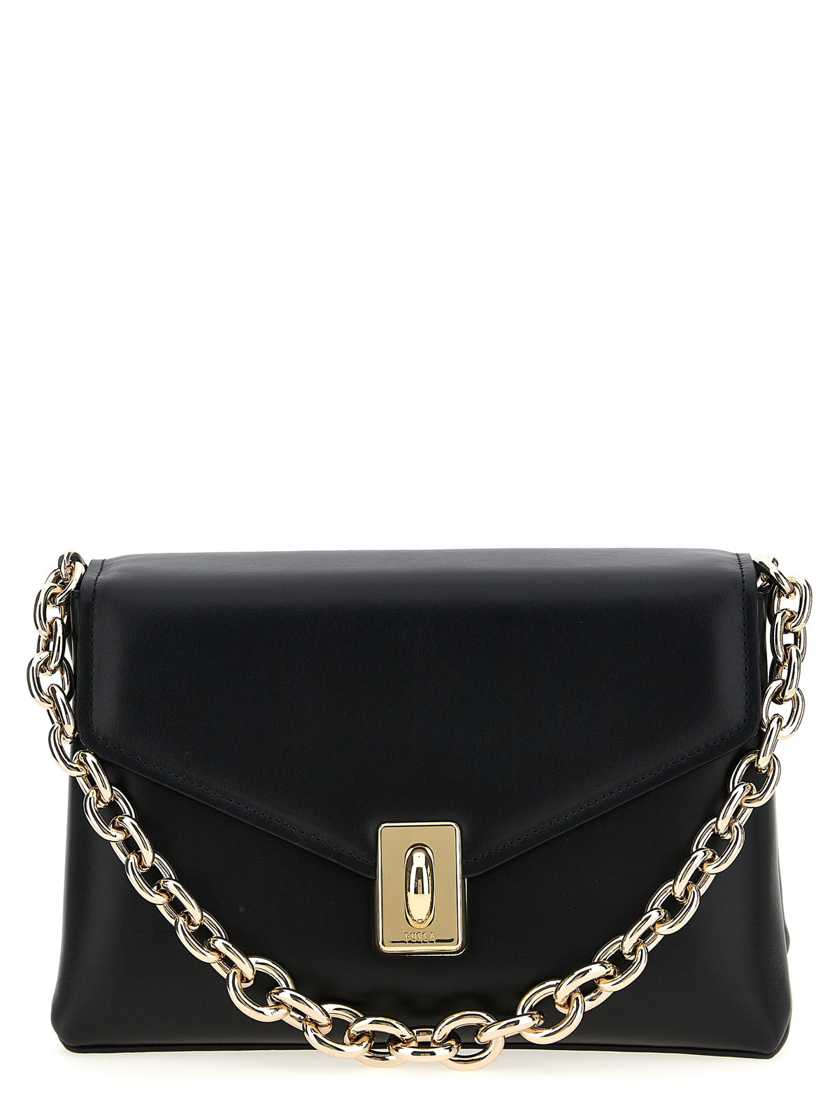 Furla Black Leather Shoulder Bag