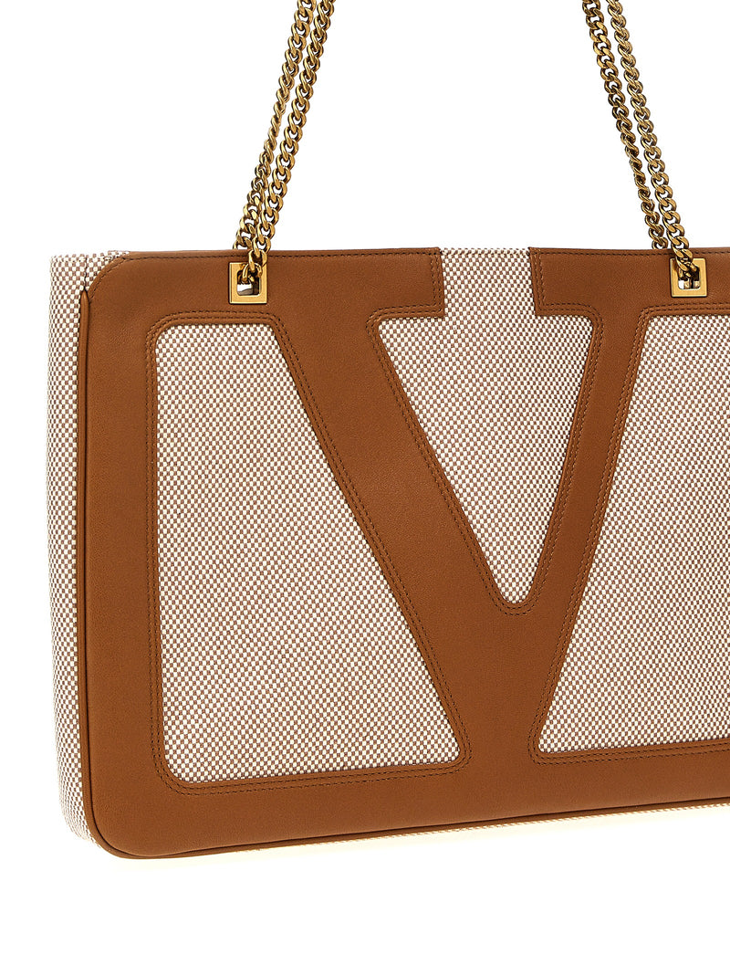 Valentino Garavani Medium ‘Viva Superstar’ Beige Cotton Tote Bag