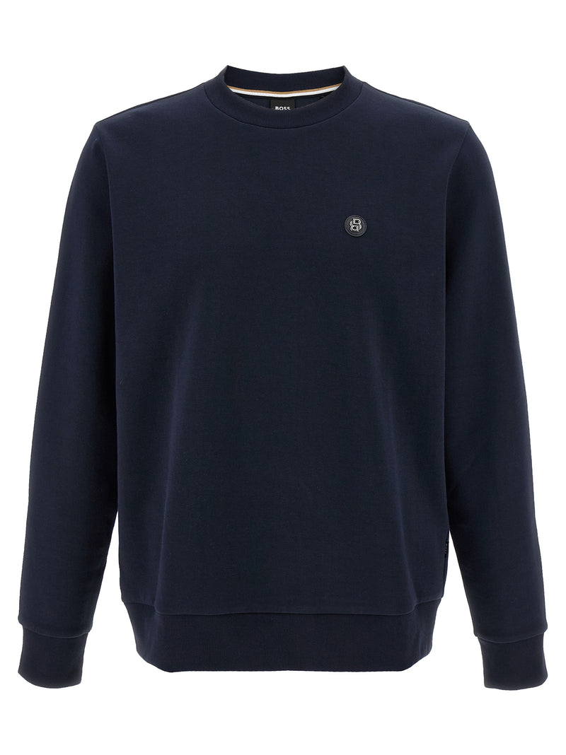 Sweat-shirt en coton bleu Hugo Boss