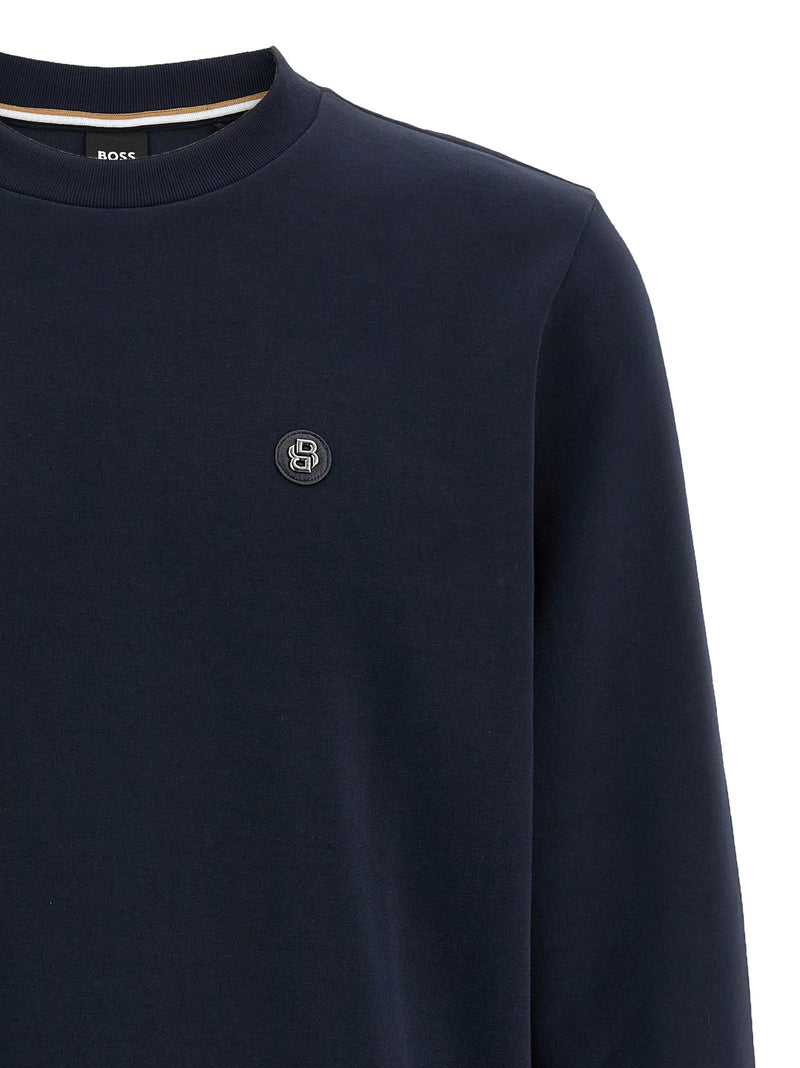 Sweat-shirt en coton bleu Hugo Boss