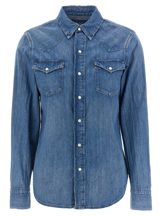 Polo Ralph Lauren Blue Cotton Blouse - Timeless Style