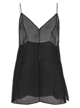 Khaite Black Silk Tank Tops