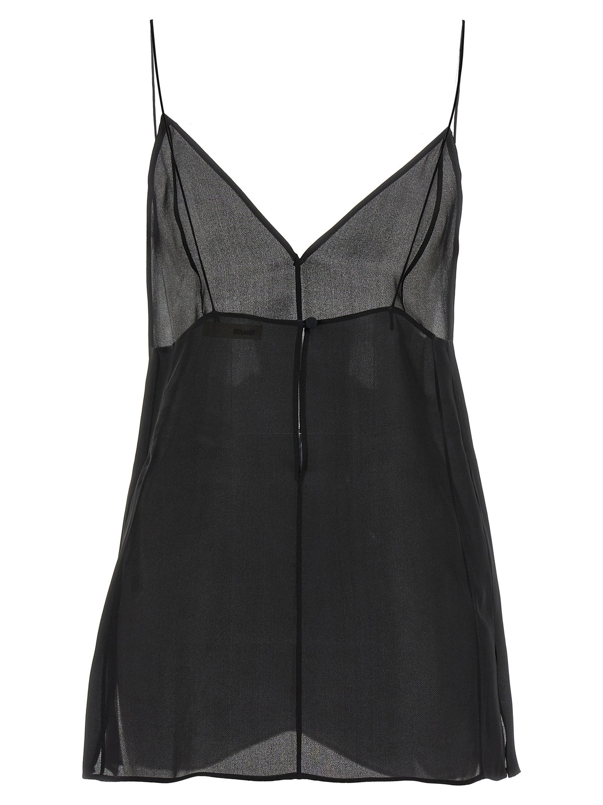 Khaite Black Silk Tank Tops