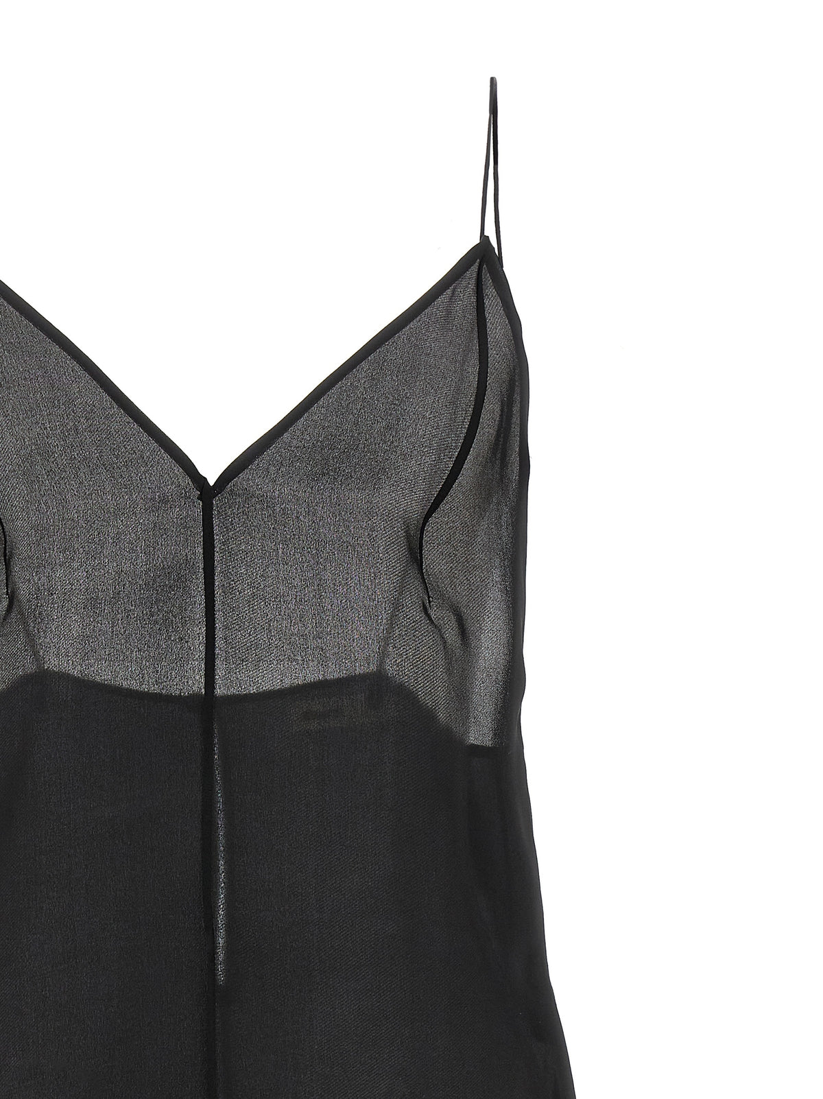 Khaite Black Silk Tank Tops
