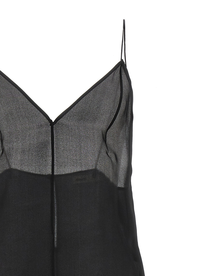 Khaite Black Silk Tank Tops