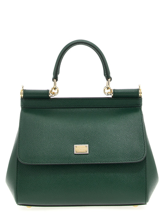 Sac à main bicolore en cuir de veau Dolce & Gabbana