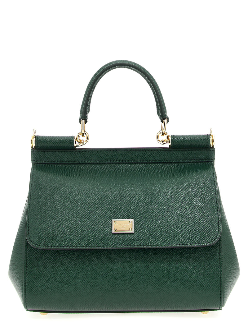 Sac à main bicolore en cuir de veau Dolce & Gabbana