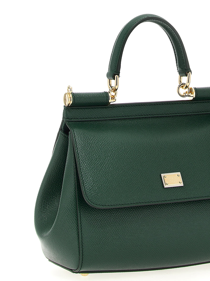 Sac à main bicolore en cuir de veau Dolce & Gabbana