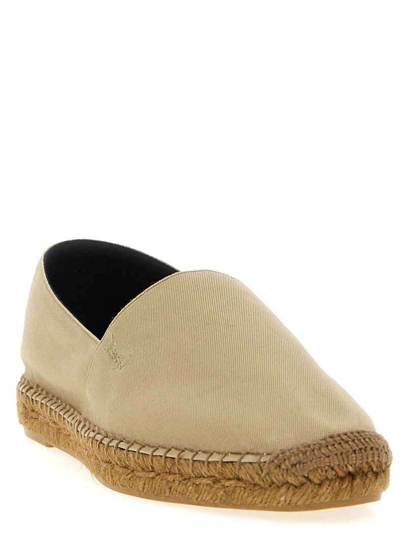 Espadrilles en coton beige Saint Laurent