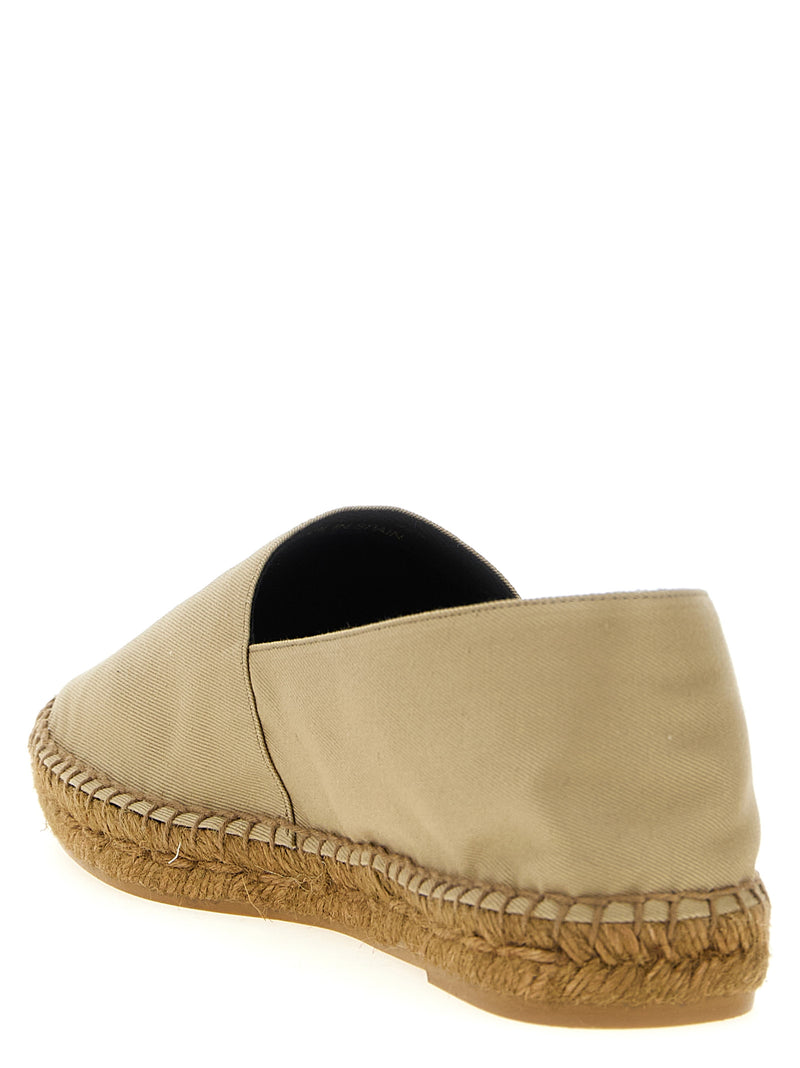 Espadrilles en coton beige Saint Laurent